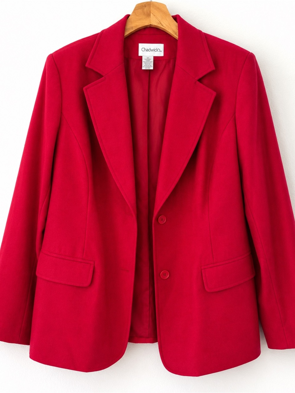 Chadwick’s Classic Red Wool Blazer – Women’s 12